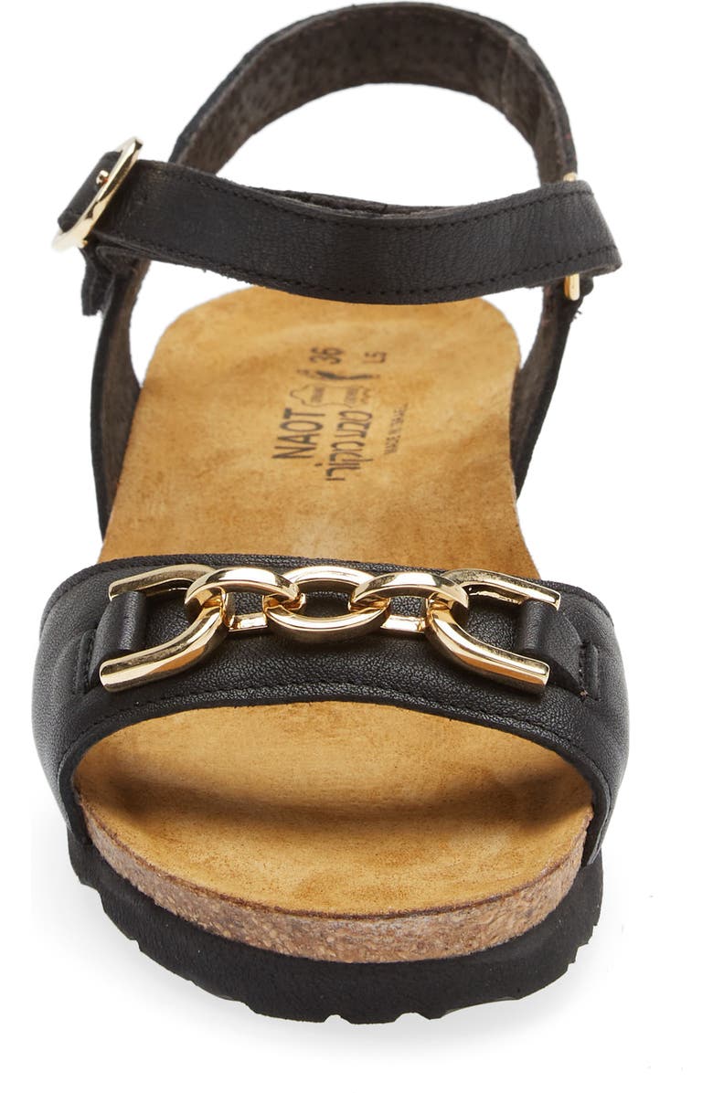 Naot Aubrey Wedge Sandal, Alternate, color, Soft Black Leather