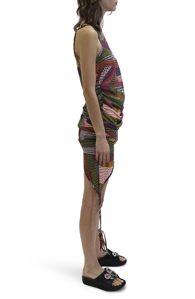 Collina Strada Lydia Ruched Asymmetrical Zigzag Stretch Lace Minidress, Alternate, color, 