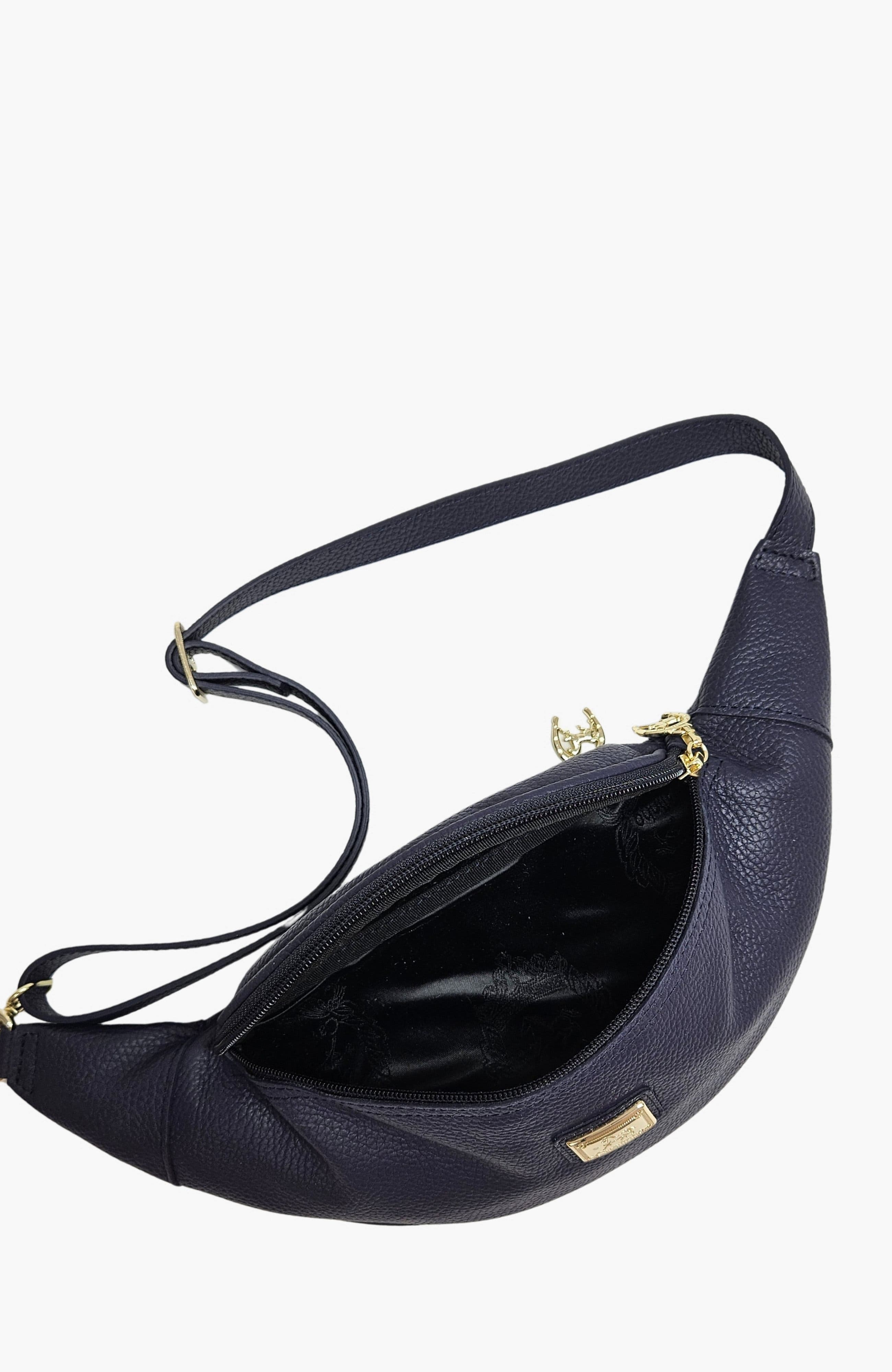 Muse 219 Pebbled Leather Sling Bag, Alternate, color, Ocean Blue