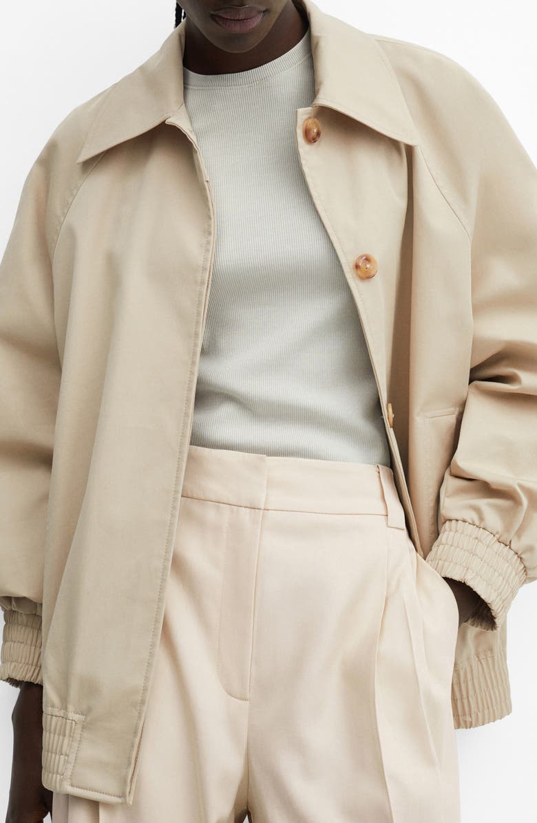 MANGO Collared Relaxed Bomber Jacket, Main, color,