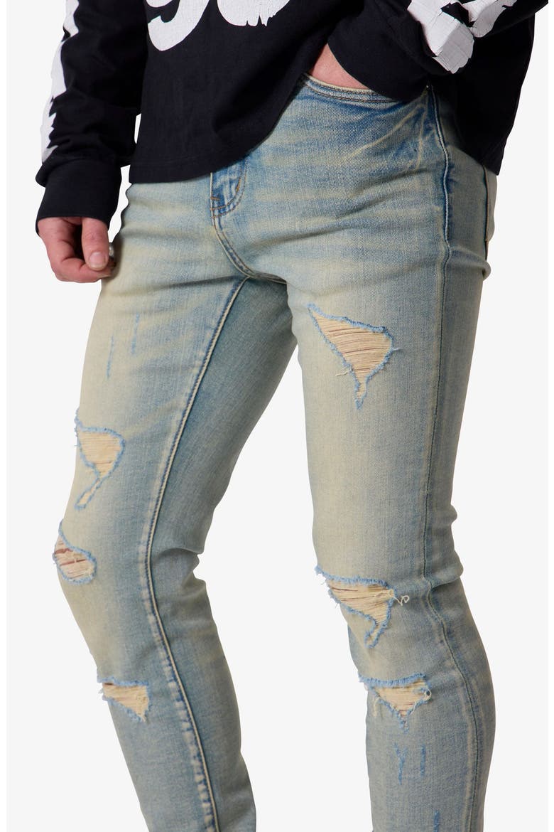Distressed Skinny Jeans, Alternate, color, VINTAGE BLUE