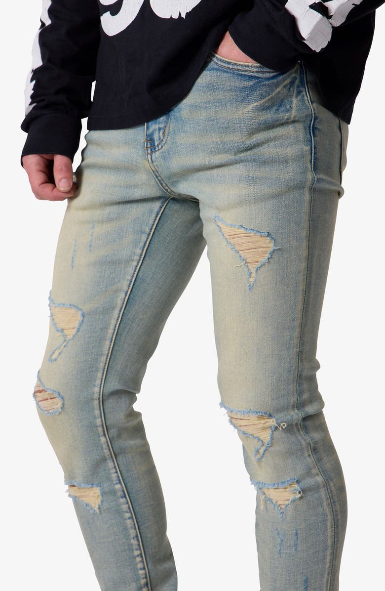 mnml Distressed Skinny Jeans, Alternate, color, Vintage Blue