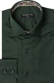 MASUTTO Aria Solid Button-Up Long Sleeve Shirt