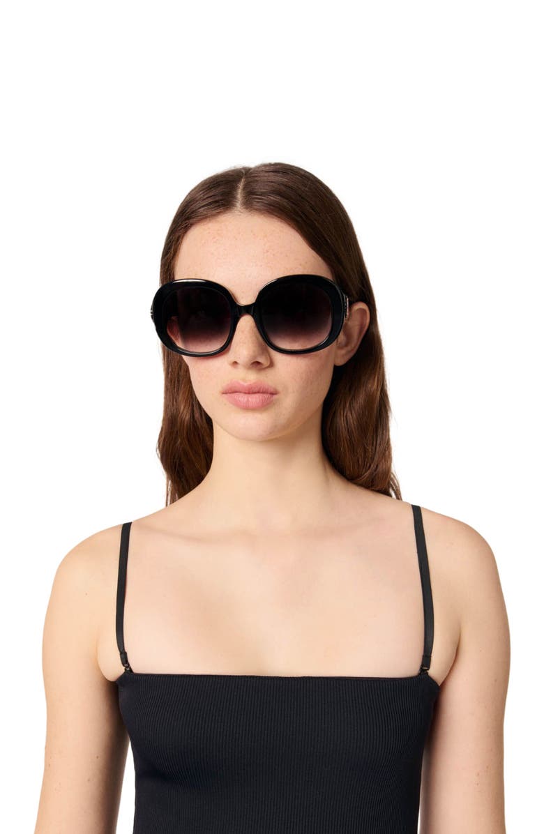 maje Strapless mesh and taffeta dress, Alternate, color, 