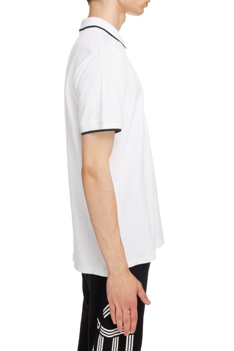 Tiger Crest Tipped Piqué Polo, Alternate, color, WHITE