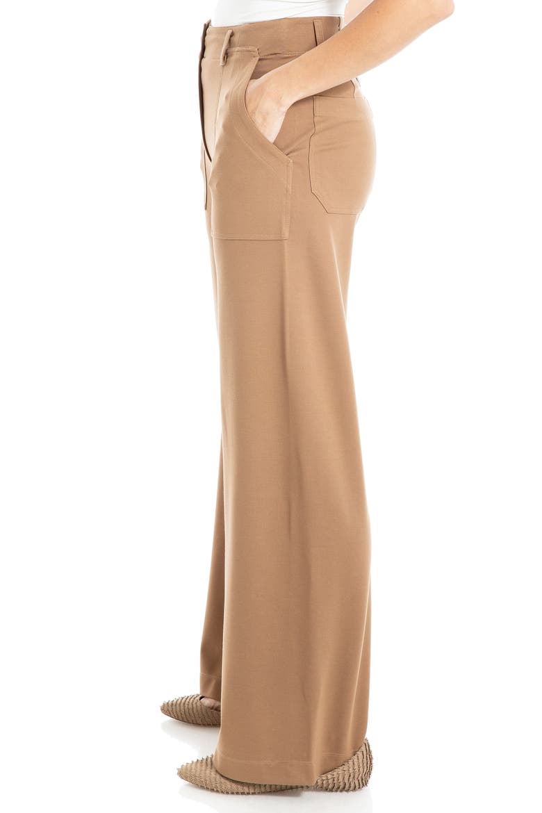 Ponte High Waist Wide Leg Pants, Alternate, color, VICUNA