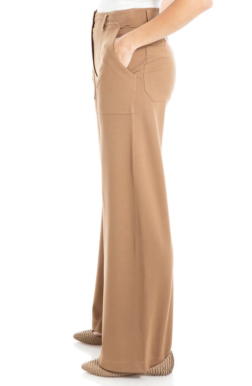 Max Studio Ponte Wide Leg Pant In Vicuna