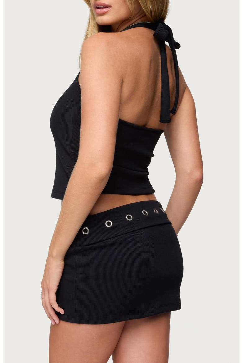 Havana Grommet Trim Halter Top, Alternate, color, BLACK