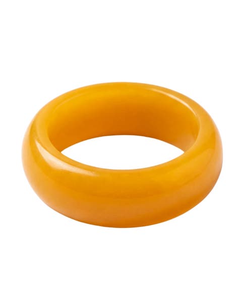 Mandarin Orange jade stone ring