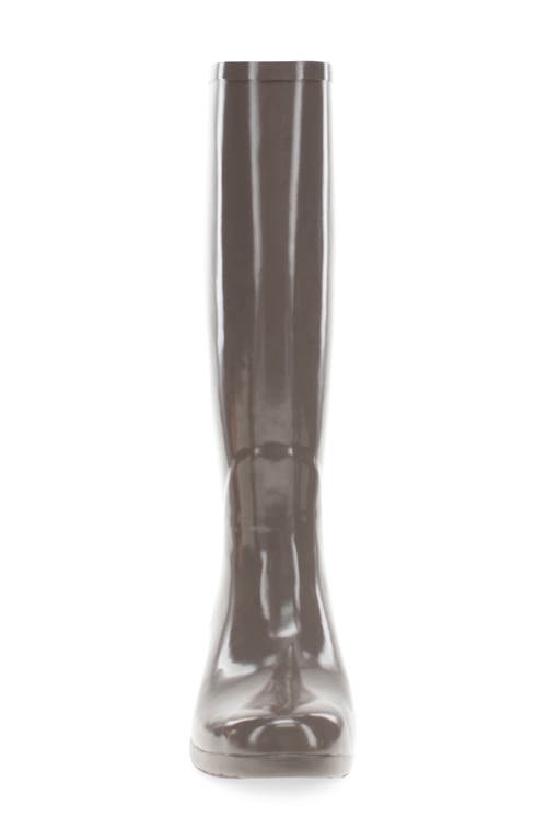 Chooka Polished Waterproof Tall Rain Boot In Dark Taupe