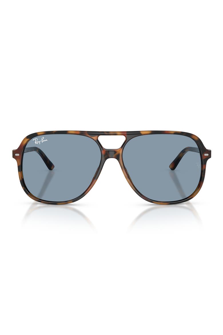 Bill 56mm Aviator Sunglasses, Main, color, LIGHT HAVANA / BLUE