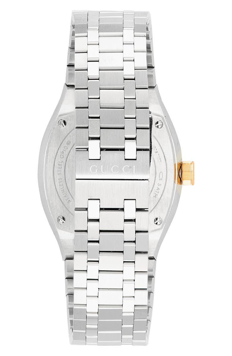 Gucci Diamond Bezel Stainless Steel Bracelet Watch, Alternate, color, Silver