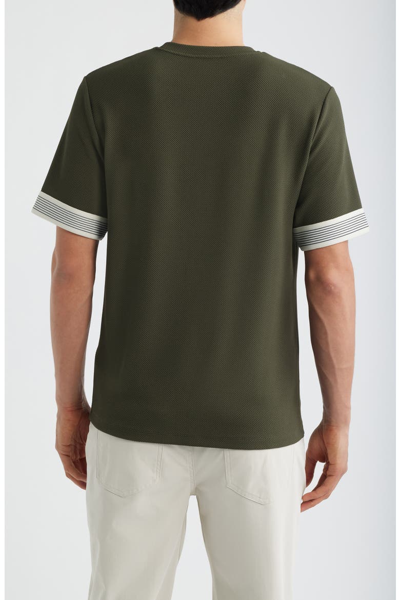 Aries Textured Contrast Cuff T-Shirt, Alternate, color, DARK FOREST GREEN