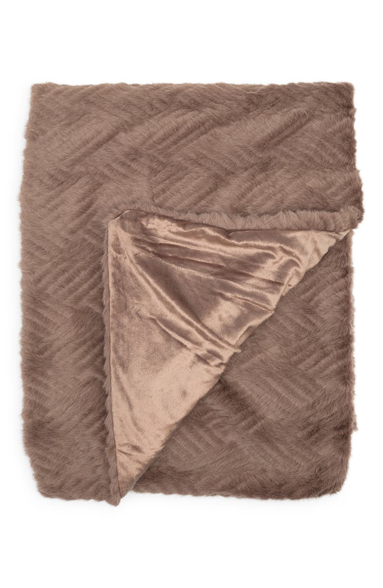 NORTHPOINT Faux Fur Throw Blanket, Main, color, 