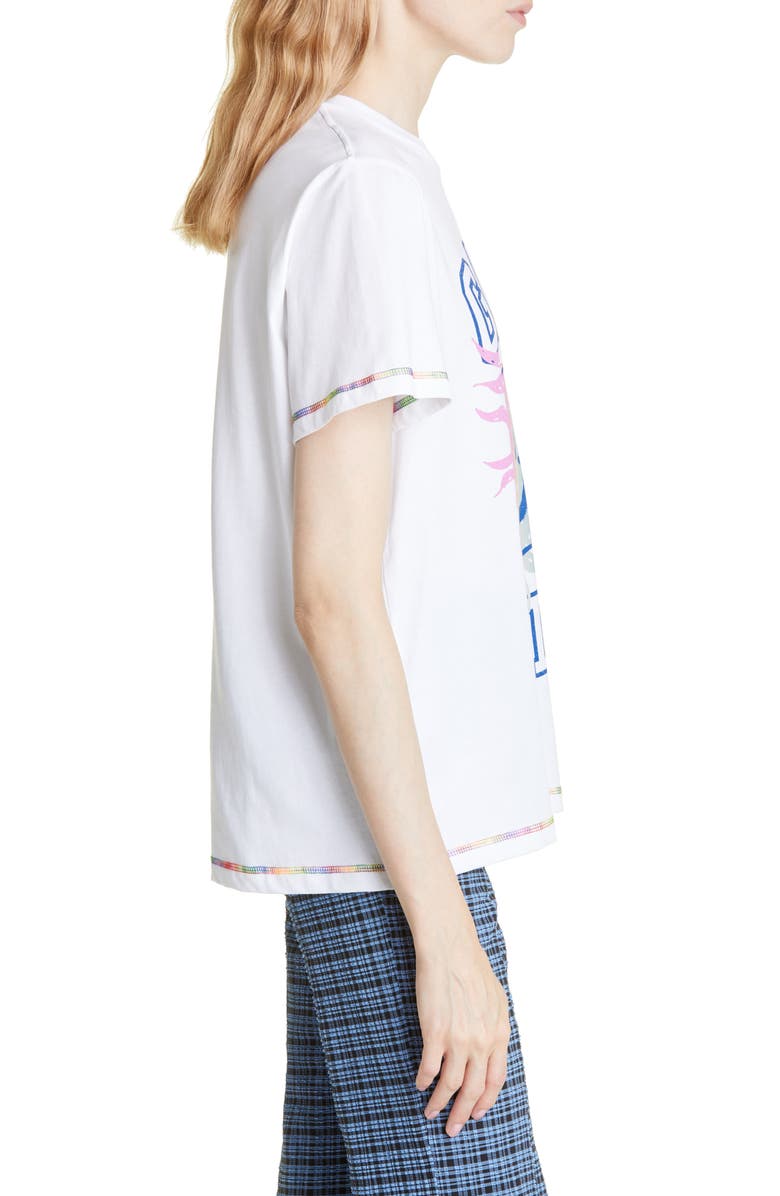 Ganni Smiley Organic Cotton Graphic Tee, Alternate, color,