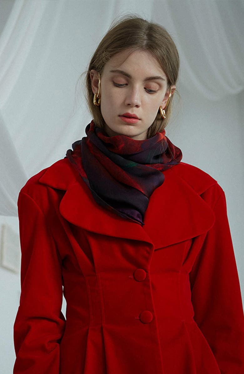 Lost Pattern La Rosa Silk Scarf, Alternate, color, 