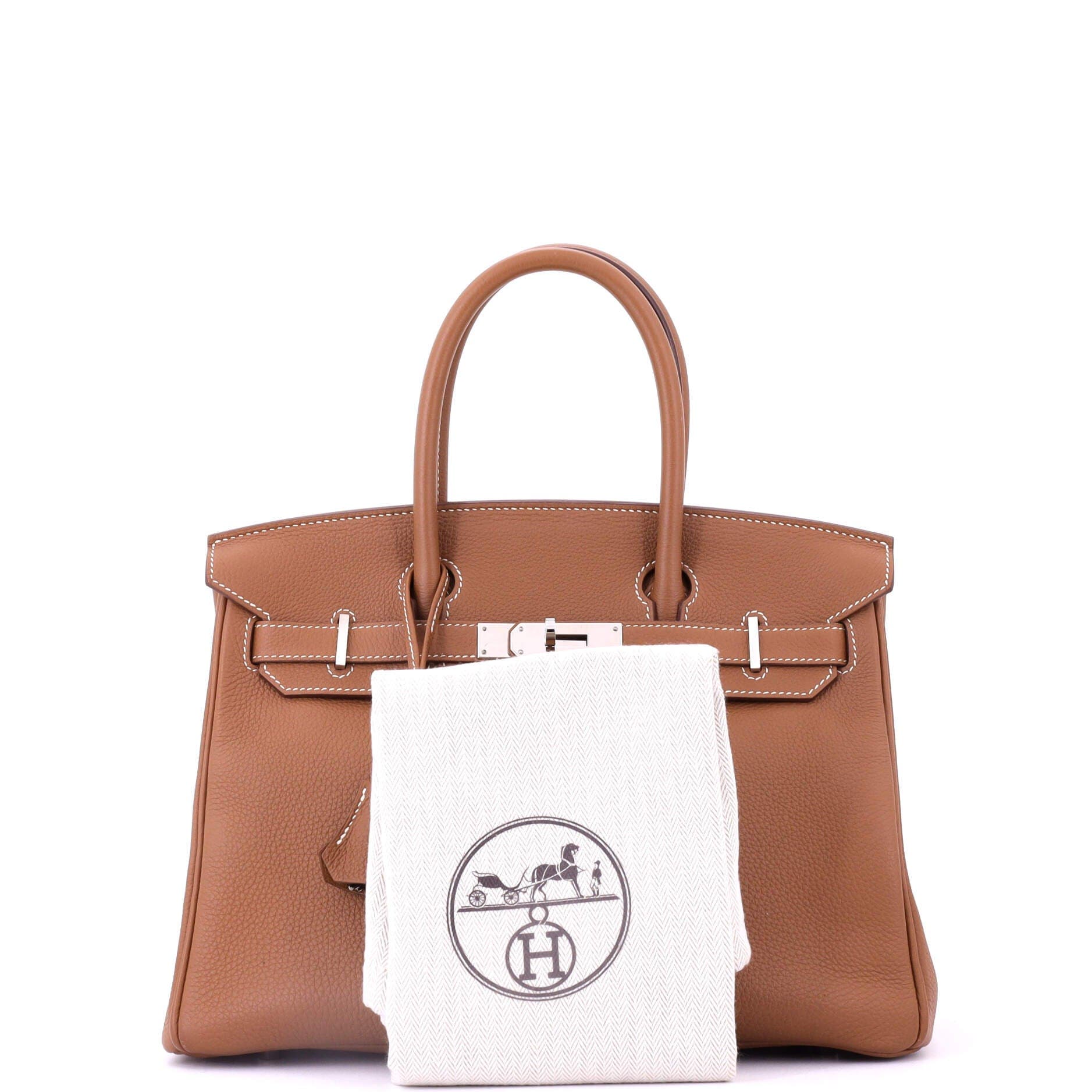 Pre-Owned Hermes Birkin Handbag Brown Togo with Palladium Hardware 30, Alternate, color, Gold
