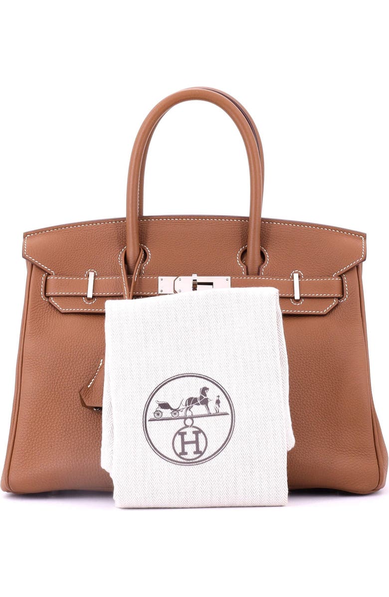 Pre-Owned Hermes Birkin Handbag Brown Togo with Palladium Hardware 30, Alternate, color, Gold