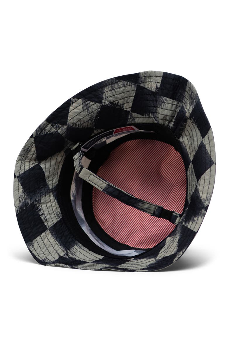 Beach Bucket Hat, Alternate, color, BLACK STENCIL CHECKER