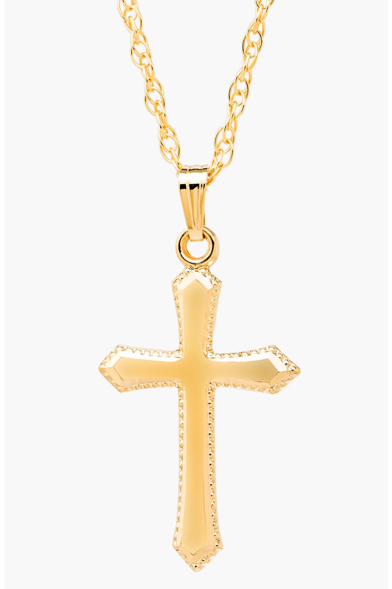14k Gold Cross Necklace, Alternate, color, GOLD