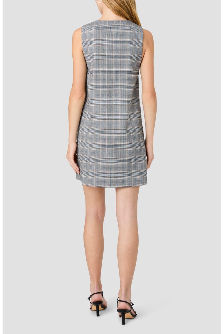 Matteo Plaid A-Line Minidress, Alternate, color, BLACK-OXFORD BLACK MULTI