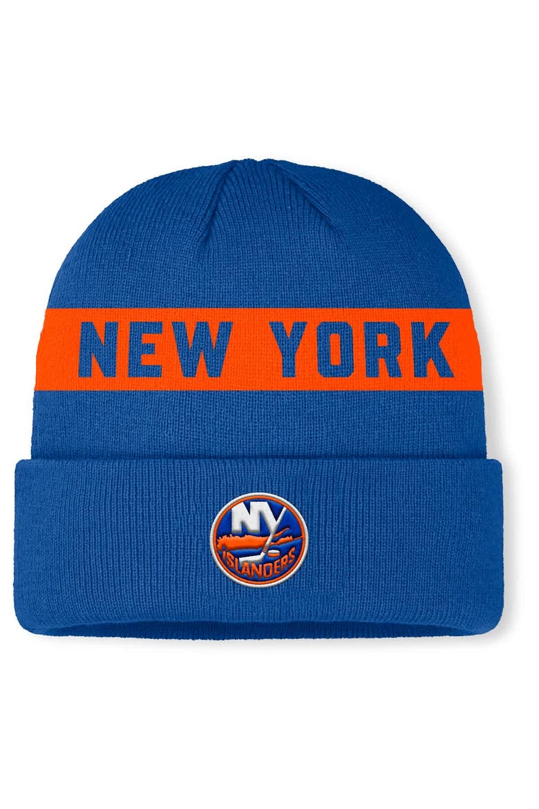 Men's Fanatics Royal New York Islanders Authentic Pro Rink Cuffed Knit Hat, Main, color, Royal