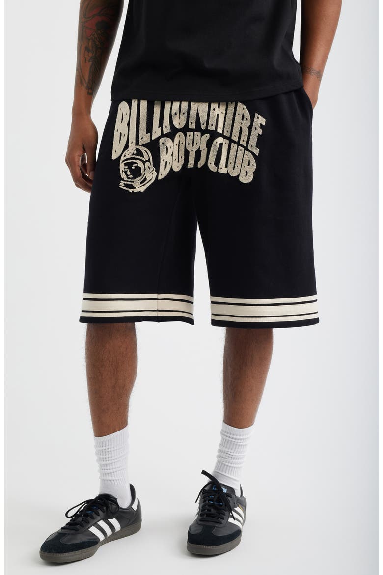 Curve Logo Cotton Shorts, Main, color, BLACK
