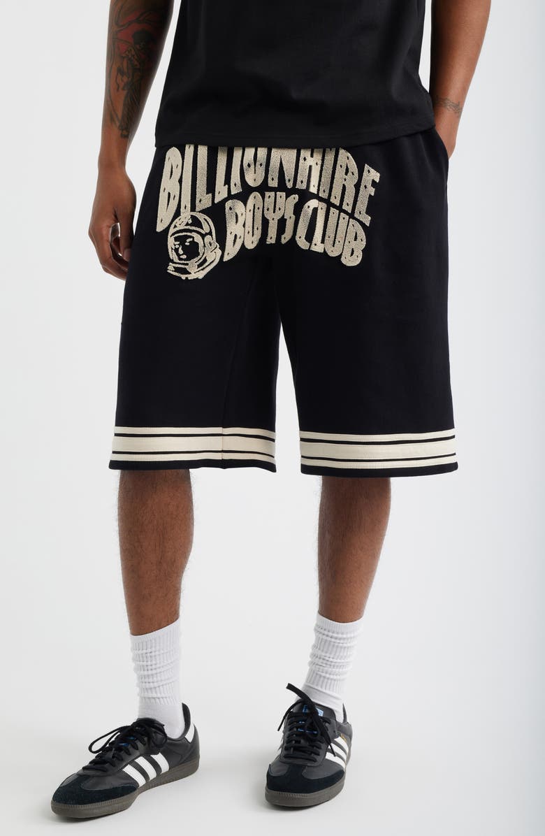 Billionaire Boys Club Curve Logo Cotton Shorts, Main, color, Black