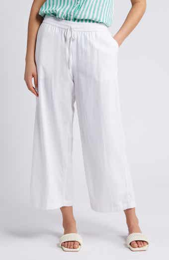 Caslon Drawstring Straight Leg Linen Pants Nordstrom