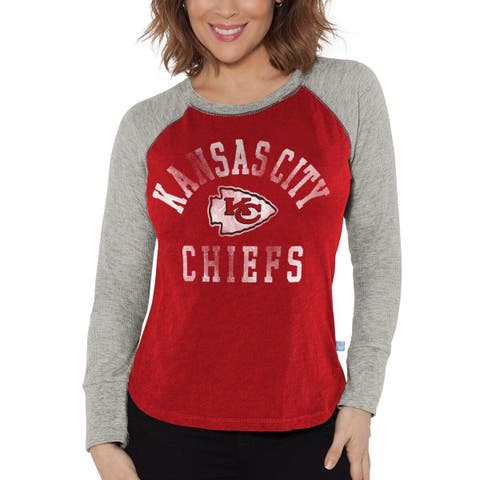 Women
s G-III 4Her by Carl Banks Red/Heather Gray Kansas City Chiefs Waffle Knit Raglan Long Sleeve T-Shirt