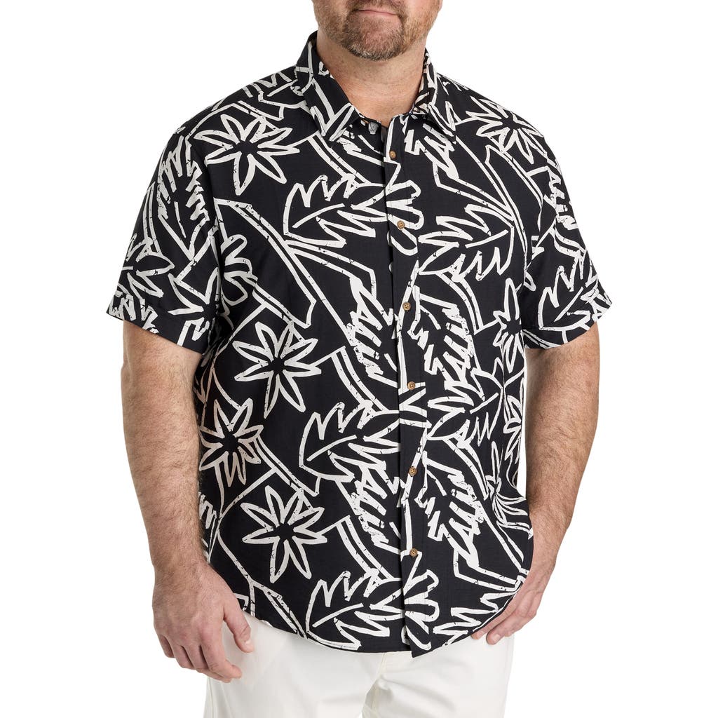 Synrgy By Dxl Big & Tall Bold Floral Sport Shirt In Grey