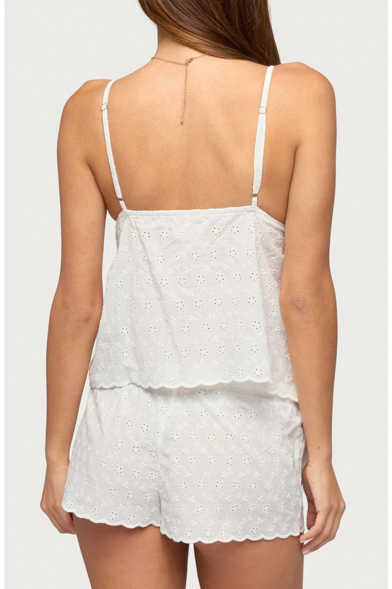 Talula Cotton Eyelet Babydoll Camisole, Alternate, color, WHITE
