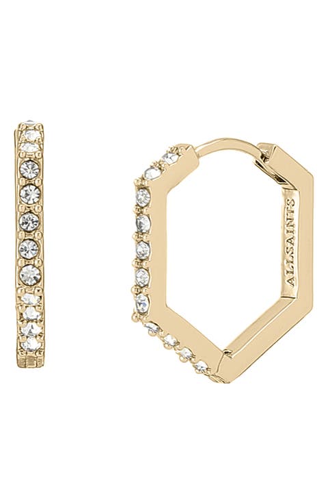 Hattie Crystal Hexagon Hoop Earrings