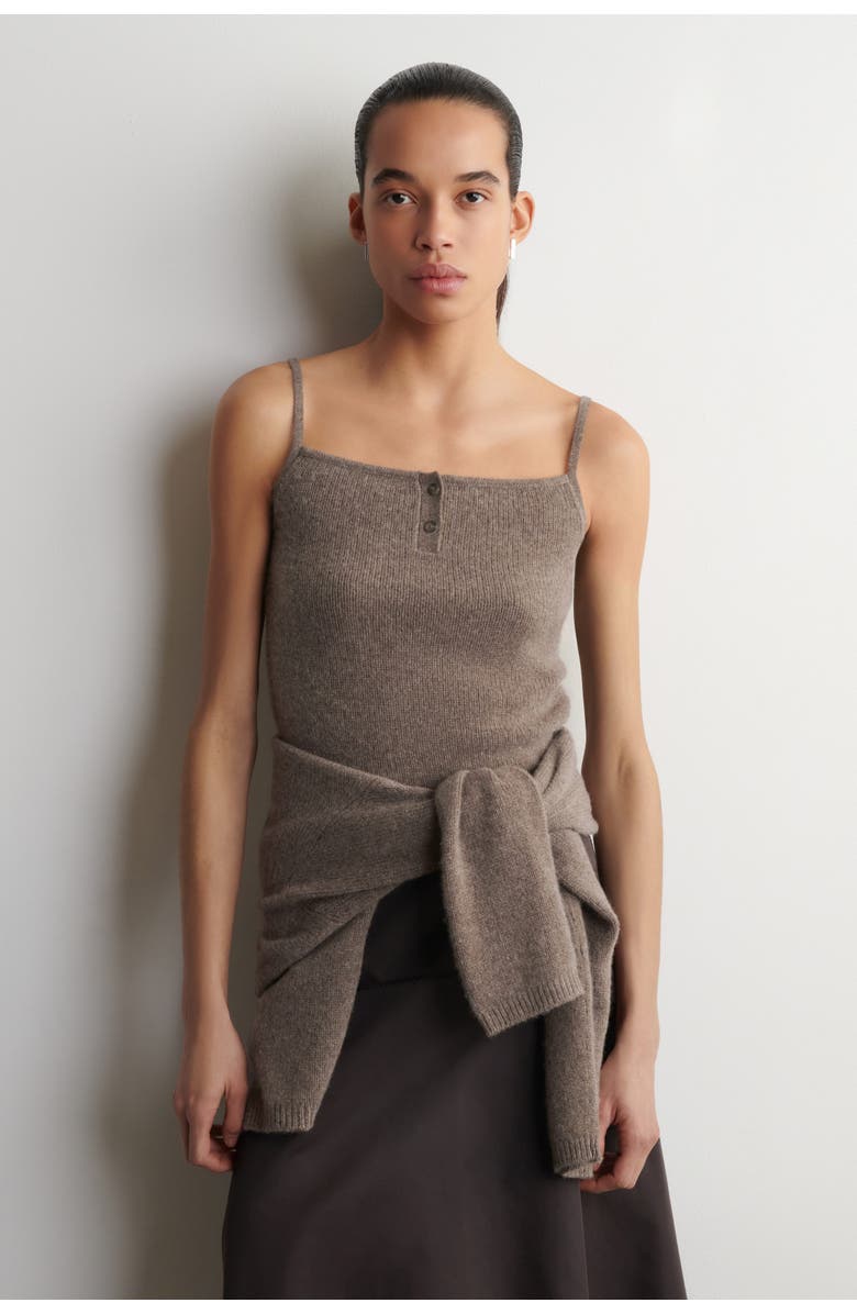 COS Cashmere Tank Top, Main, color, Brown Mélange
