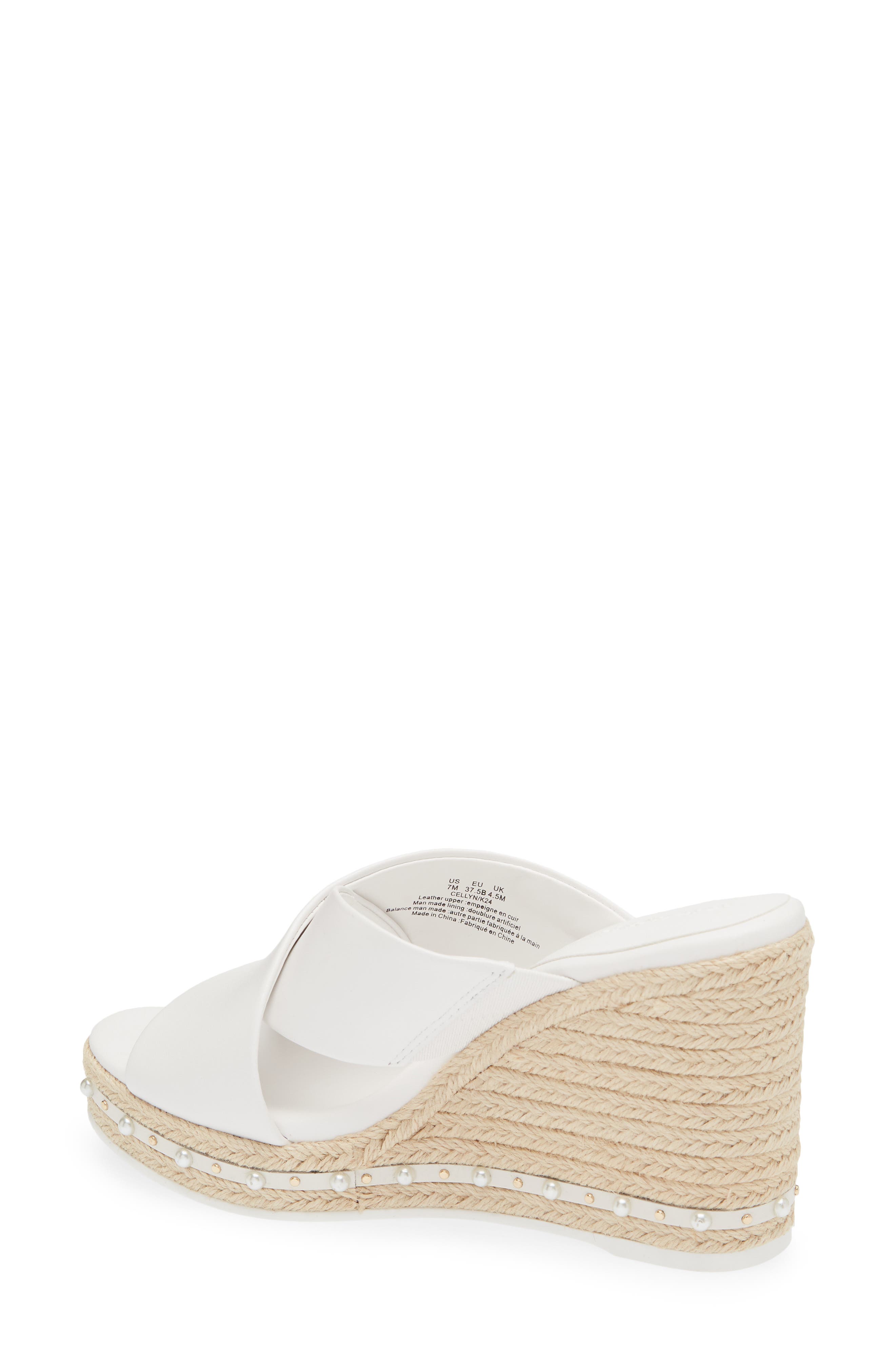 KARL LAGERFELD PARIS Cellyn Wedge Espadrille Sandal, Alternate, color, Bright White