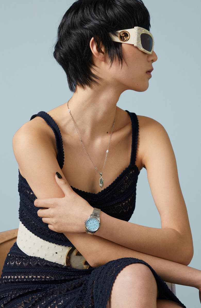 Gucci G-Timeless Bee Bracelet Watch, 32mm, Alternate, color, 