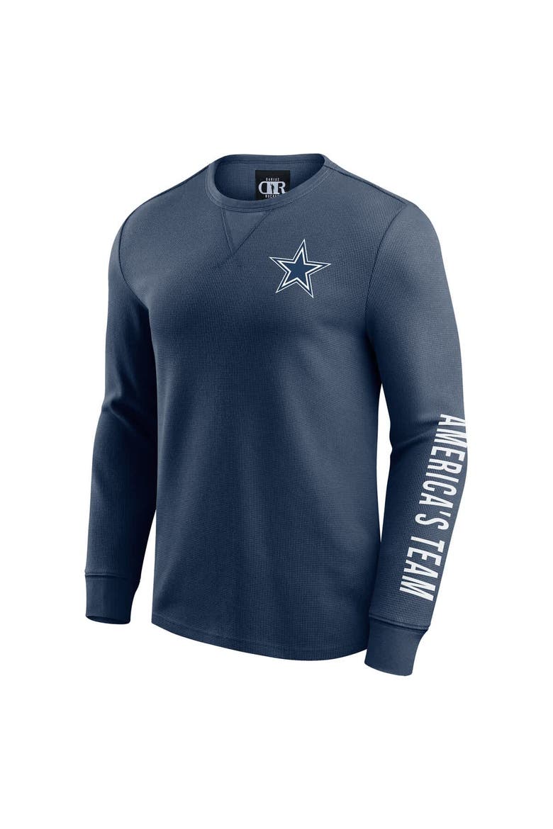 Men's Darius Rucker Collection by Fanatics Navy Dallas Cowboys Washed Waffle-Knit Long Sleeve T-Shirt, Alternate, color, Navy
