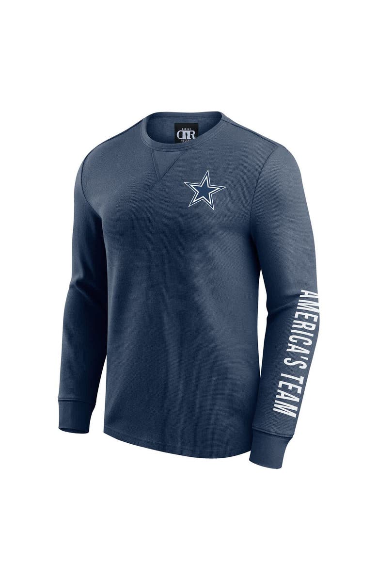 Darius Rucker Collection by Fanatics Men's Darius Rucker Collection by Fanatics Navy Dallas Cowboys Washed Waffle-Knit Long Sleeve T-Shirt, Alternate, color, Navy