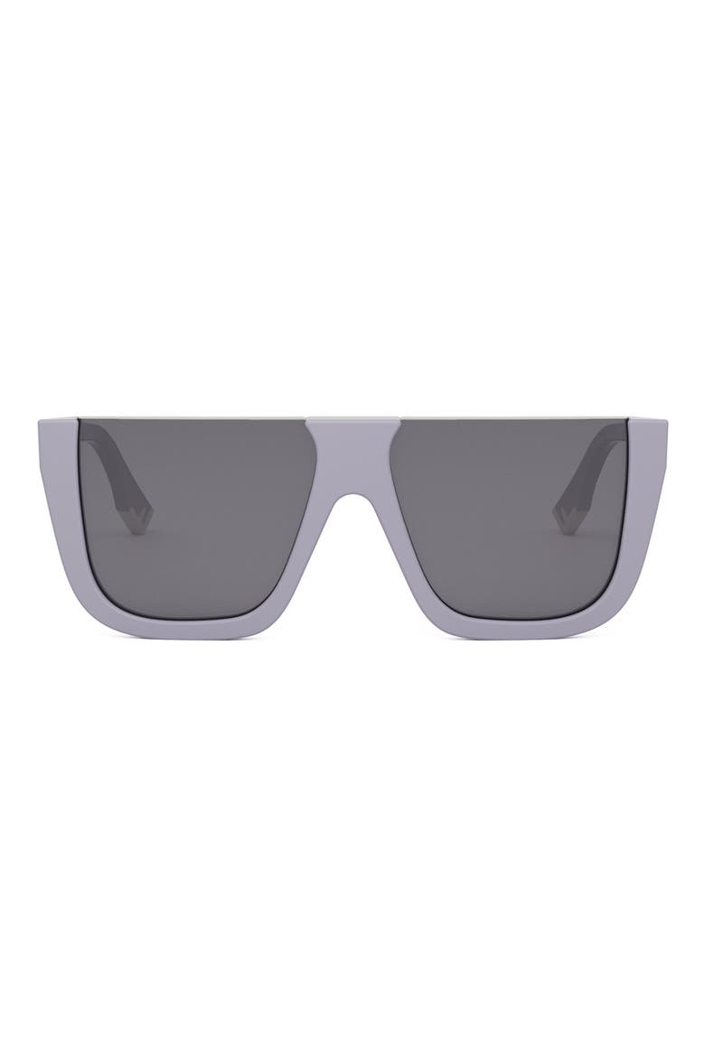 'Fendi Way Flat Top Sunglasses, Main, color, SHINY VIOLET / SMOKE