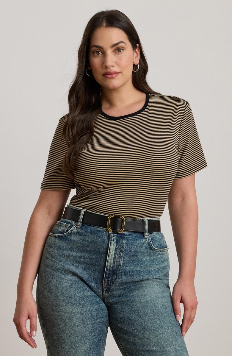 Lauren Ralph Lauren Stripe Cotton Ringer T-Shirt, Alternate, color, 