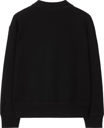 Check Label Wool Cardigan