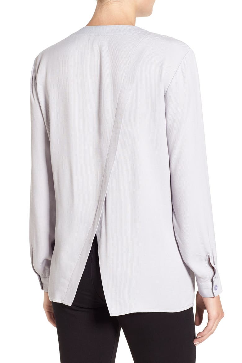 Wrap Back Long Sleeve Blouse, Alternate, color, CHARCOAL