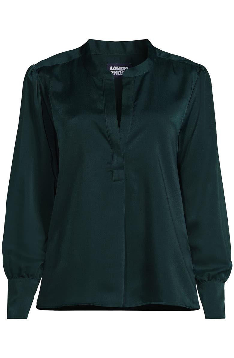 Lands' End Satin Popover Shirt, Alternate, color, 
