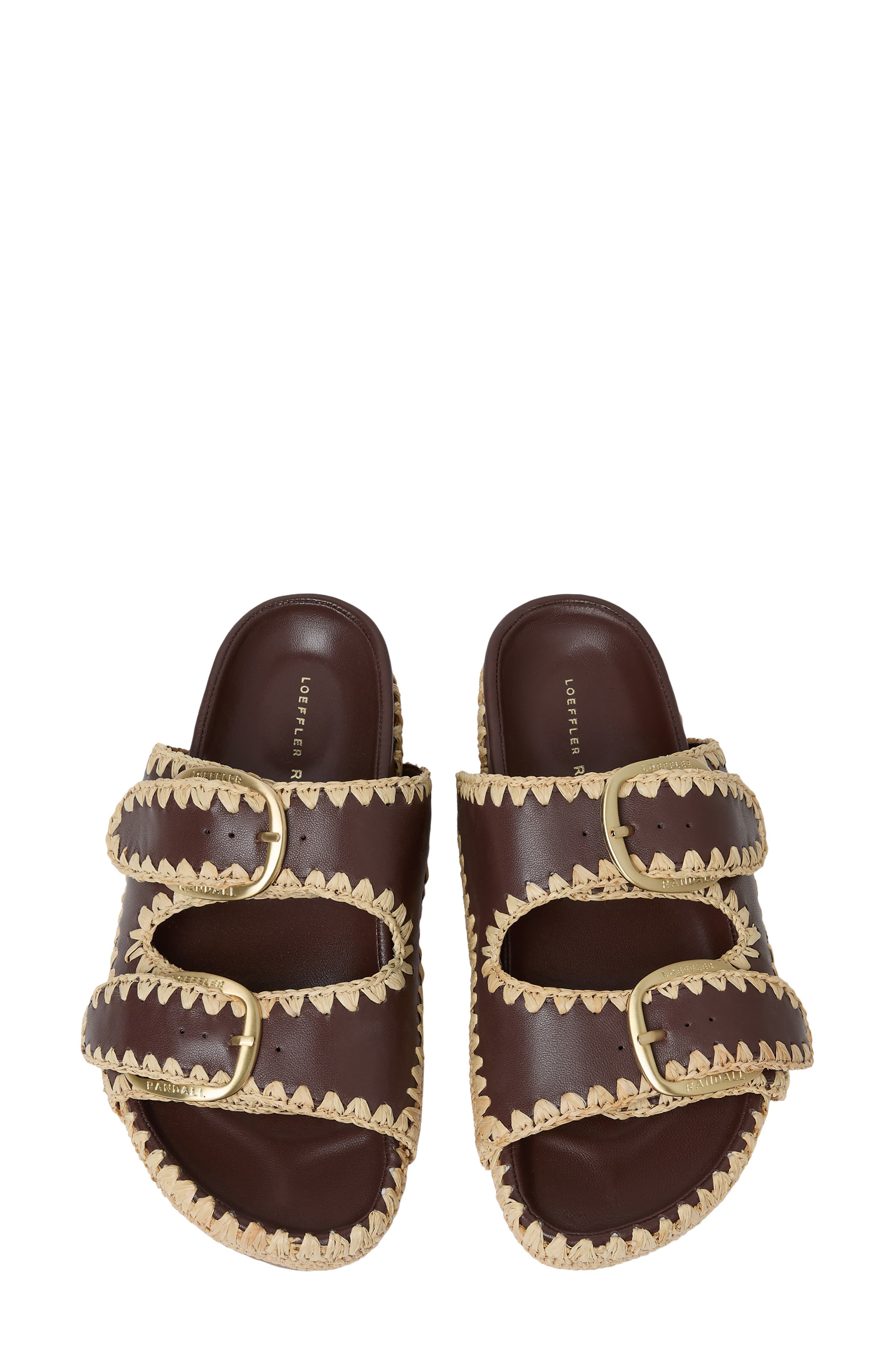 Loeffler Randall Nico Slide Sandal, Alternate, color, Chocolate/Natural