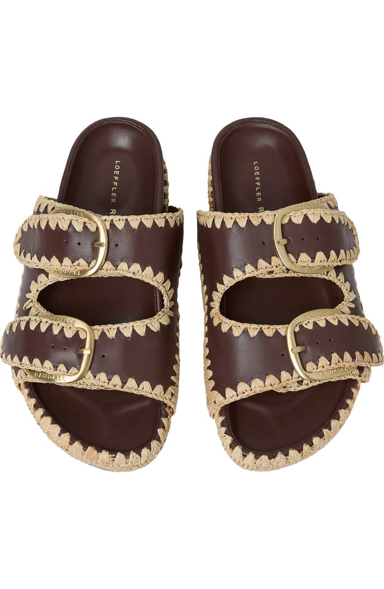 Loeffler Randall Nico Slide Sandal, Alternate, color, Chocolate/Natural