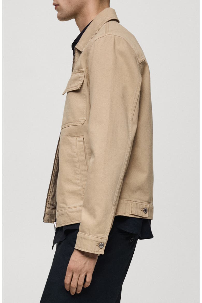 Denim Jacket with Pockets, Alternate, color, BEIGE