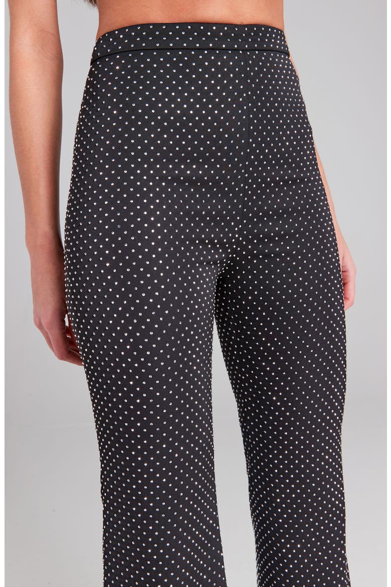 Kira Rhinestone Detail Pants, Alternate, color, BLACK