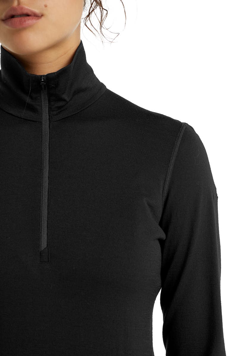 Icebreaker 200 Oasis Merino Wool Half Zip Pullover, Alternate, color, Black