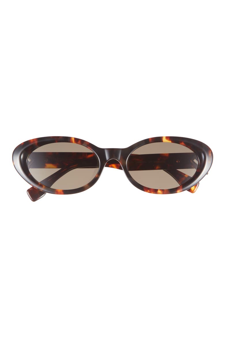 'Fendi Diamonds 53mm Oval Sunglasses, Main, color, DARK HAVANA / GREEN