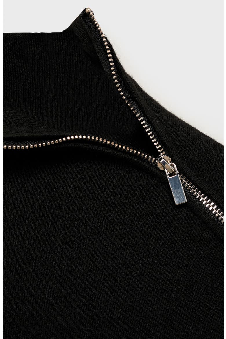 Konpaktu Asymmetric Half Zip Sweater, Alternate, color, BLACK